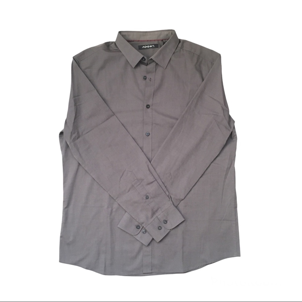 A(x)ist Gray Dot Long Sleeve XL Button Men’s Top